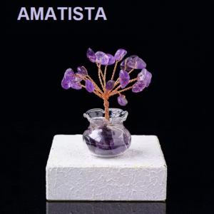 Árbol de Reiki con Piedras de Amatista de Cristal Natural