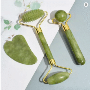 Rodillo de Jade Natural | Masajeador Facial y Corporal | Herramienta de Spa y Belleza